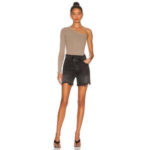 Agolde Criss Cross Jean Short Hitchhike Womens Size 28 Distressed High Rise Goth